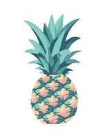 Ripe pineapple symbolizes healthy summer refreshment meal isolated vector