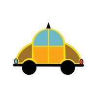 car vehicle icon image illustration design orange and yellow color tone. Side view cartoon taxi icon. Vehicle inspiration. Basic element design transportation vector