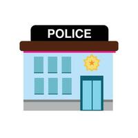 Police station icon. Flat illustration of police station icon for web design. Flat Icon Isolated on White Background. resources graphic element design. vector