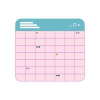 Monthly calendar icon in flat style on white background. calendar design with space to write down important appointments. Digital illustration element design with a calendar vector