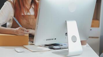 couple start up small business owner are thrilled with their success in online sales and e-commerce. video