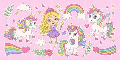 Enchanted Princess A Fairytale Dream with Unicorns vector