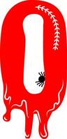 Red Numerical figures in bloody halloween template design graphics vector