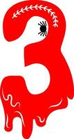 Red Numerical figures in bloody halloween template design graphics vector