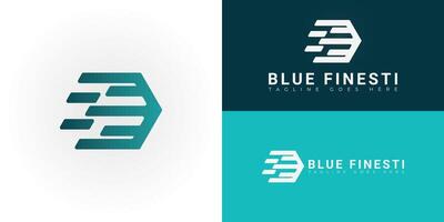 Abstract initial letters BF or FB logo in green color isolated on multiple background colors. The logo is suitable for programming services logo design illustration inspiration templates. vector