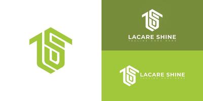 Abstract initial hexagon letter LS or SL logo in green color isolated on multiple background colors. The logo is suitable for a home service logo design illustration inspiration templates vector