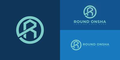 Abstract initial circle letters RO or OR logo in green color isolated on multiple background colors. The logo is suitable for business and technology logo design illustration inspiration vector