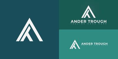Abstract initial triangle letters AT or TA logo in white color isolated on multiple background colors. The logo is suitable for business and entertainment logo design illustration inspiration vector
