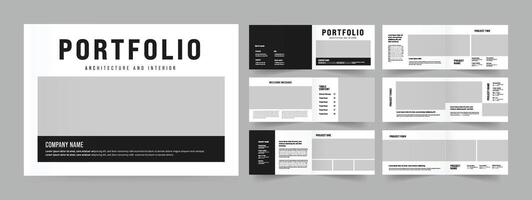 Architecture portfolio and landscape portfolio layout template vector