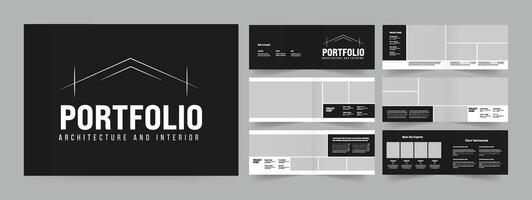 landscape architecture portfolio template design 12 pages portfolio layout. vector