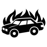 Adventure car with fire flame set collections white background vector
