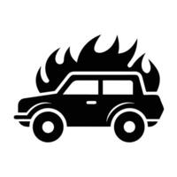 Adventure car with fire flame set collections white background vector