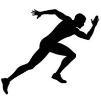 Running man silhouette right side vector