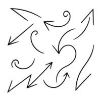 Hand drawn arrows collection set simple flat arrows isolated on white background arrow mark icons vector
