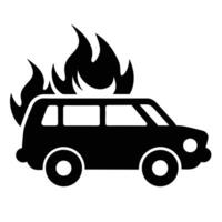 Adventure car with fire flame set collections white background vector