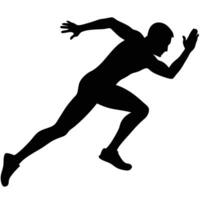 Running man silhouette right side vector