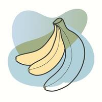 Bananas continuous line drawing illustration vector