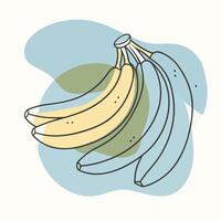 Bananas continuous line drawing illustration vector