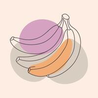 Bananas continuous line drawing illustration vector