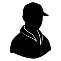 Hand drawn rapper silhouette illustration simple and minimal vector