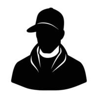 Hand drawn rapper silhouette illustration simple and minimal vector