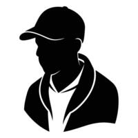 Hand drawn rapper silhouette illustration simple and minimal vector