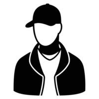 Hand drawn rapper silhouette illustration simple and minimal vector