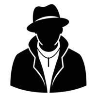Hand drawn rapper silhouette illustration simple and minimal vector