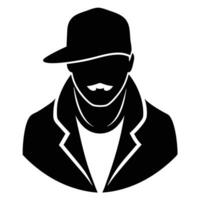 Hand drawn rapper silhouette illustration simple and minimal vector