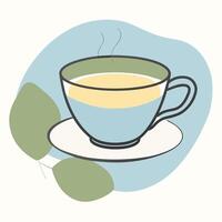 Tea cup simple and minimal sketch illustration vector