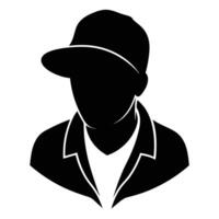 Hand drawn rapper silhouette illustration simple and minimal vector
