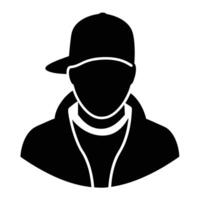 Hand drawn rapper silhouette illustration simple and minimal vector