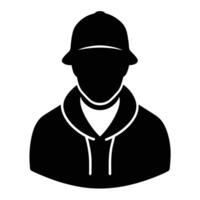 Hand drawn rapper silhouette illustration simple and minimal vector