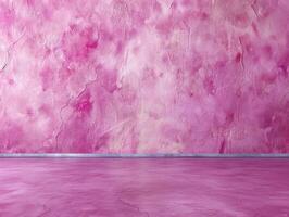A pink wall with a pink floor photo