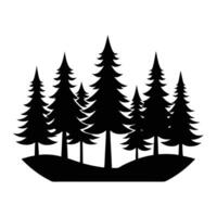 Forest silhouette illustration black color simple and minimal vector