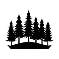 Forest silhouette illustration black color simple and minimal vector