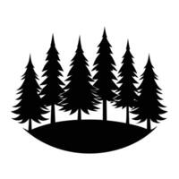 Forest silhouette illustration black color simple and minimal vector
