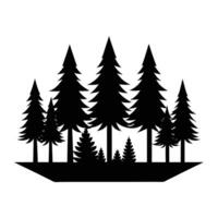 Forest silhouette illustration black color simple and minimal vector