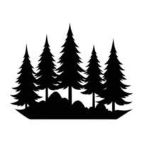 Forest silhouette illustration black color simple and minimal vector