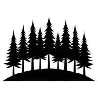 Forest silhouette illustration black color simple and minimal vector