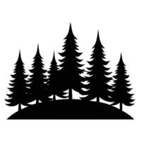 Forest silhouette illustration black color simple and minimal vector