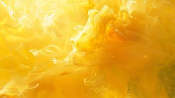 Abstract liquid smoke background. Yellow color ink dynamic motion background photo