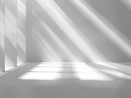 An original background image for design or product presentation, with a play of light and shadow, in light gray tones photo
