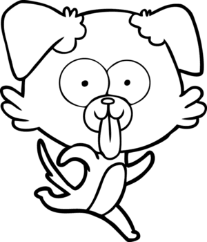 Karikatur Hund mit Zunge kleben aus Zeichnung png