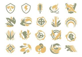 Power Up Games Icon Element Set vector