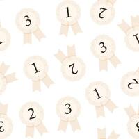 Pastel seamless pattern rosette award for hobbyhorsing vector