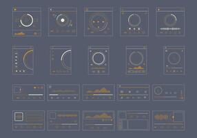 Minimalist Music Player Outline Set vector