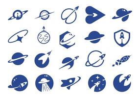 Simple Space Logo Element Set vector