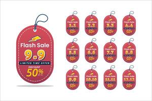 shopping day labels collection Shopping day sale banner background for business retail promotion vector