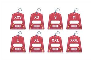 set clothing size labels size label tag Clothing neck label tag concept no border design vector
